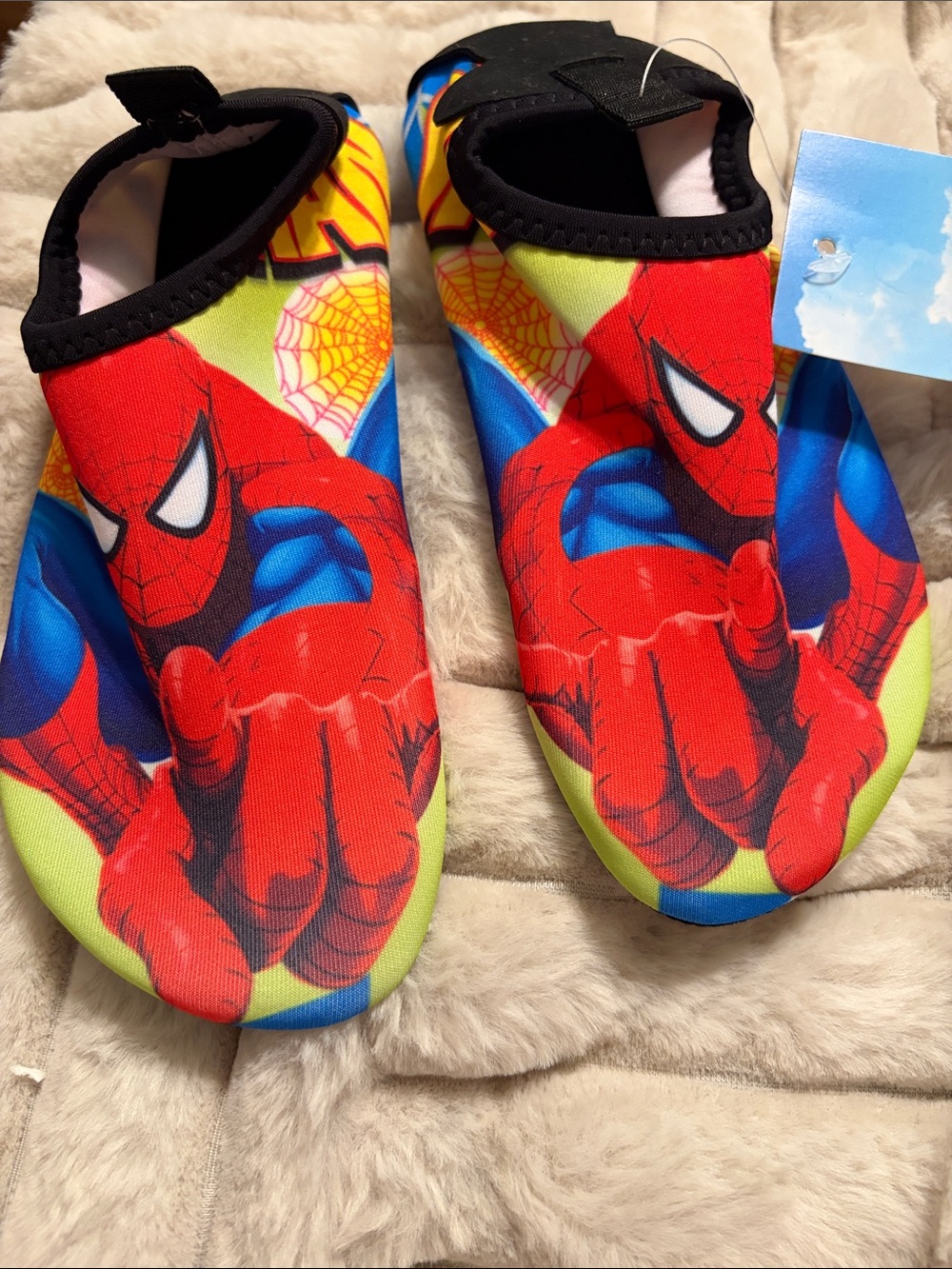 Kids Red Spider Graphic Slip-On Water Shoes